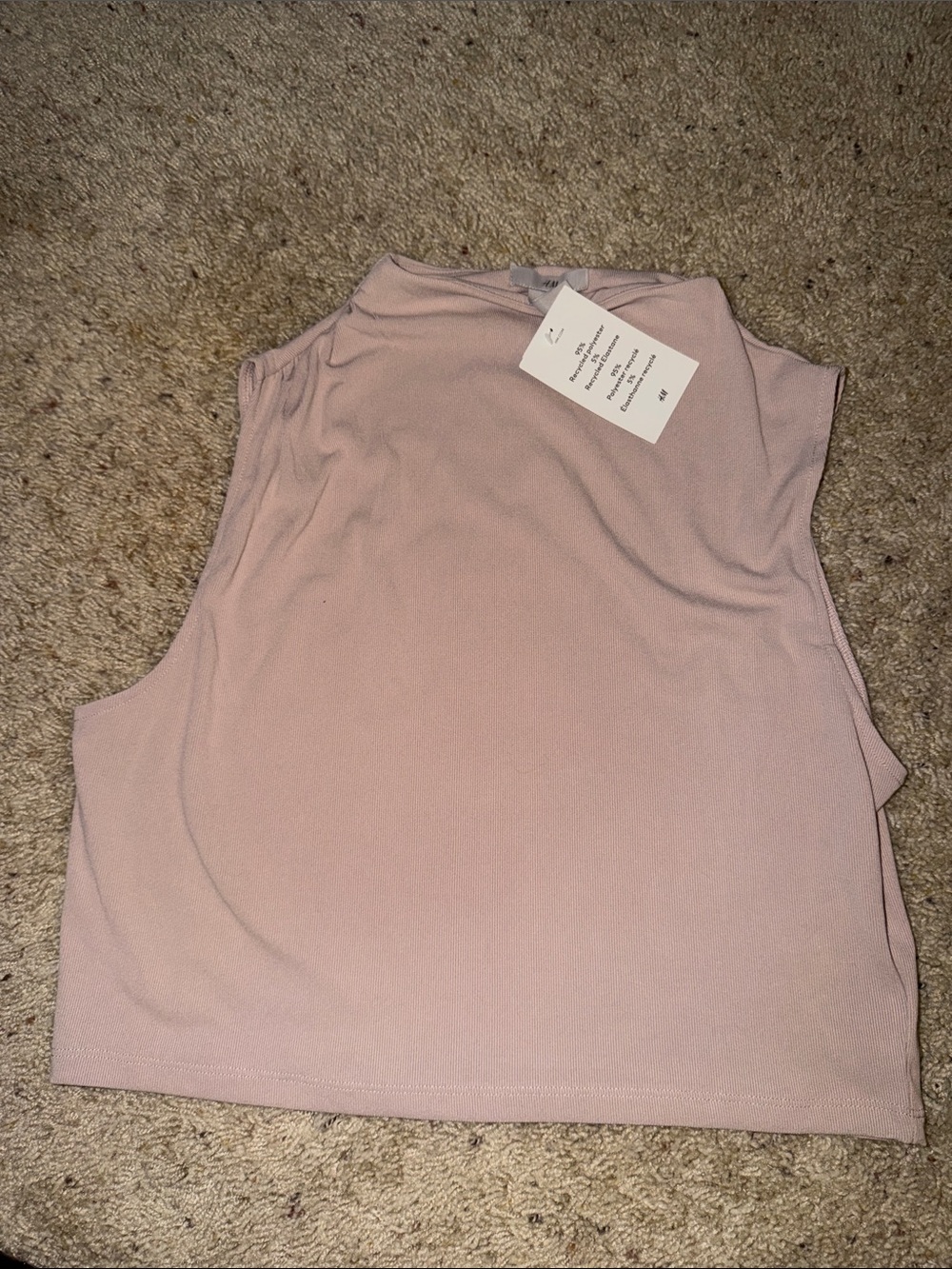H&M Sleeveless Mock Neck Tank Top - Light Blush